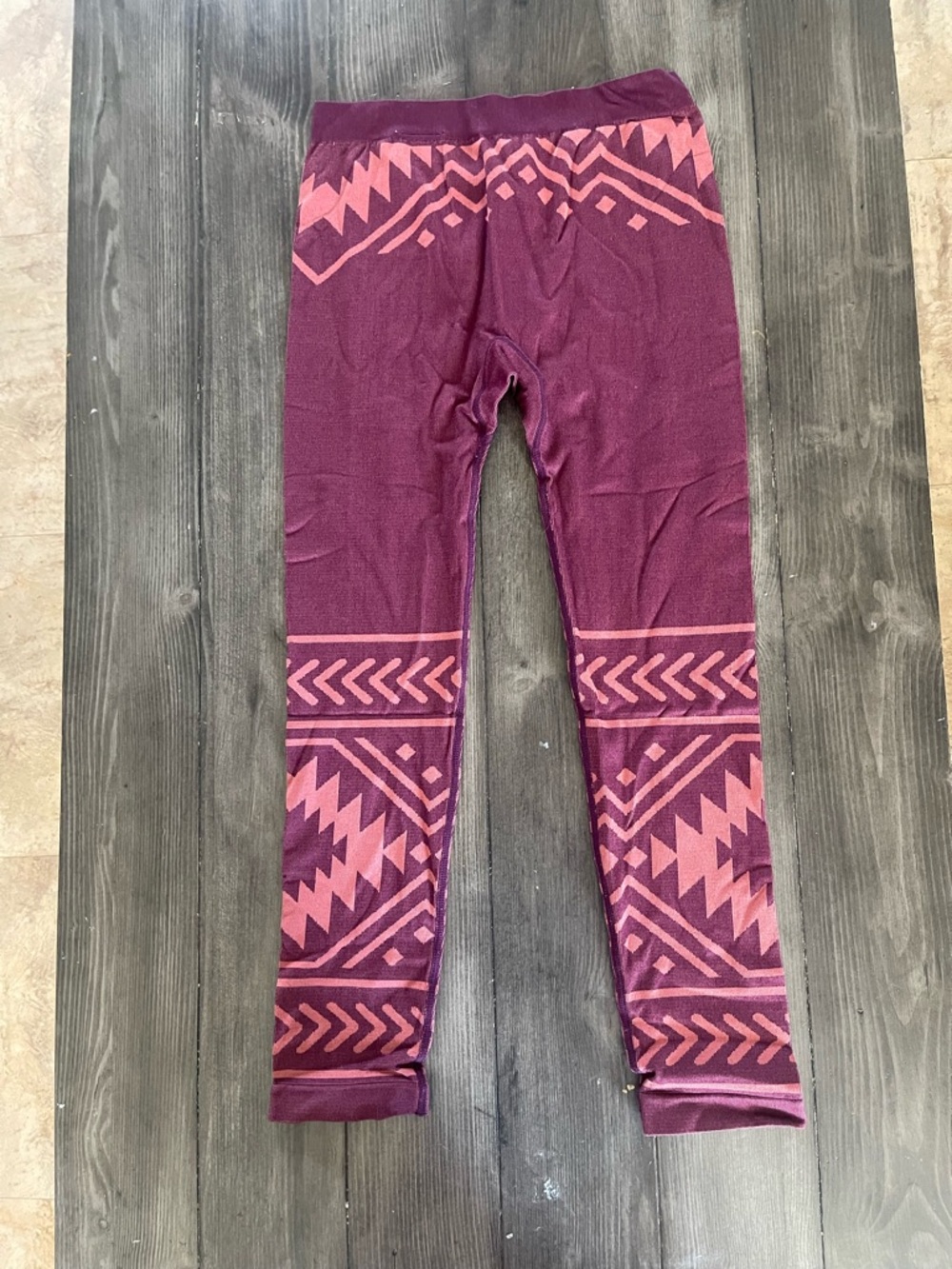 Burton Maroon and Pink Geometric Leggings